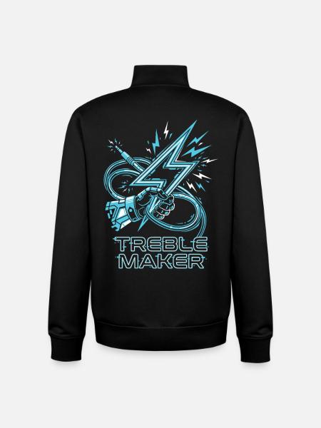 Treble Maker Digital Audio Pun Musician - Unisex Organic Zip Sweatshirt by Stanley/Stella - black
