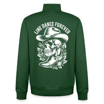 Line Dance Forever Skull - Unisex Organic Zip Sweatshirt by Stanley/Stella - bottle green - Back - AI Model Male 185 dark (185cm)