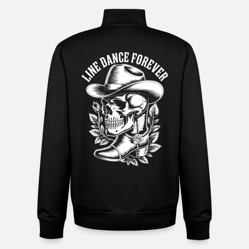 Line Dance Forever Skull - Unisex Organic Zip Sweatshirt von Stanley/Stella - Schwarz