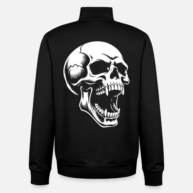 Le Crâne Hurlant - Sweat zippé unisexe en coton bio Stanley/Stella - noir