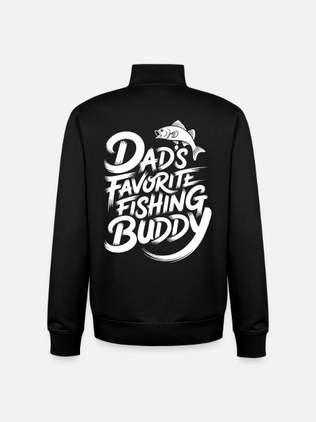 Dad's Favorite Fishing Buddy - Unisex Organic Zip Sweatshirt by Stanley/Stella - black