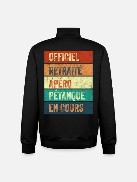 Retraite Apéro Pétanque - Sweat zippé unisexe en coton bio Stanley/Stella - noir
