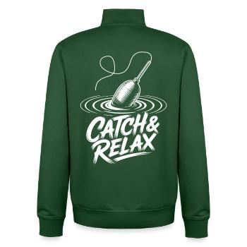 Angeln Erholung - Unisex Organic Zip Sweatshirt von Stanley/Stella - Flaschengrün - Hinten - AI Model Male 185 dark (185cm)