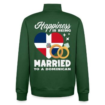 Drapeau de la République dominicaine Dom Rep Pride - Sweat zippé unisexe en coton bio Stanley/Stella - vert bouteille - Dos - AI Model Male 185 dark (185cm)