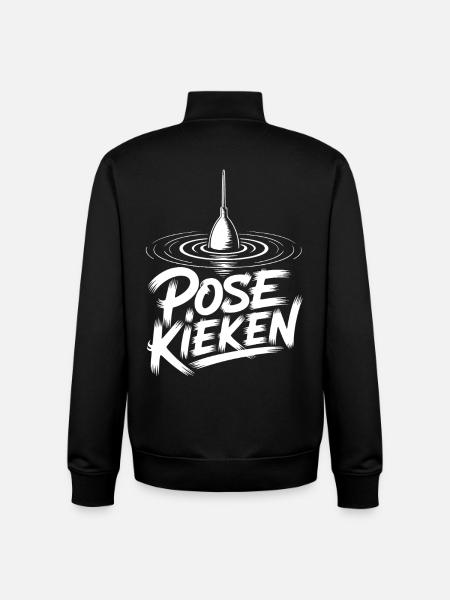 Angler Pose Design - Unisex Organic Zip Sweatshirt by Stanley/Stella - black