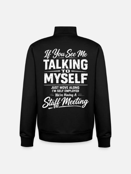 Freelance Humor Meeting | Funny Self-Employed - Unisex Organic Zip Sweatshirt by Stanley/Stella - black