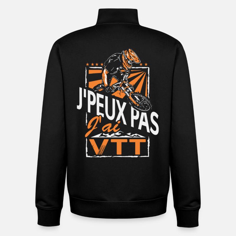 J'PEUX PAS , J'AI VTT V2 - Sweat zippé unisexe en coton bio Stanley/Stella - noir