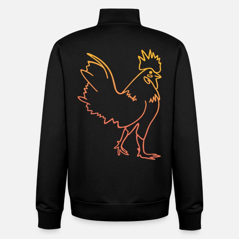 Illustration de coq de poule - Sweat zippé unisexe en coton bio Stanley/Stella - noir