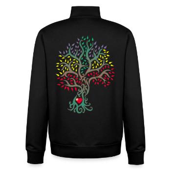 Tree of life in the heart of nature - Unisex Organic Zip Sweatshirt by Stanley/Stella - black - Back - AI Model Male 185 light (185cm)