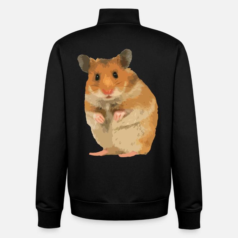 Hamster - Sweat zippé unisexe en coton bio Stanley/Stella - noir