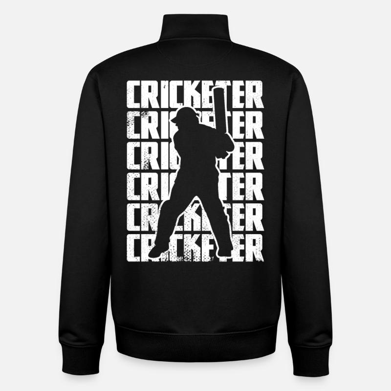 Drôle de joueur de cricket - Sweat zippé unisexe en coton bio Stanley/Stella - noir