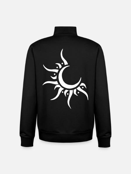 White Sun and Moon - Unisex Organic Zip Sweatshirt by Stanley/Stella - black