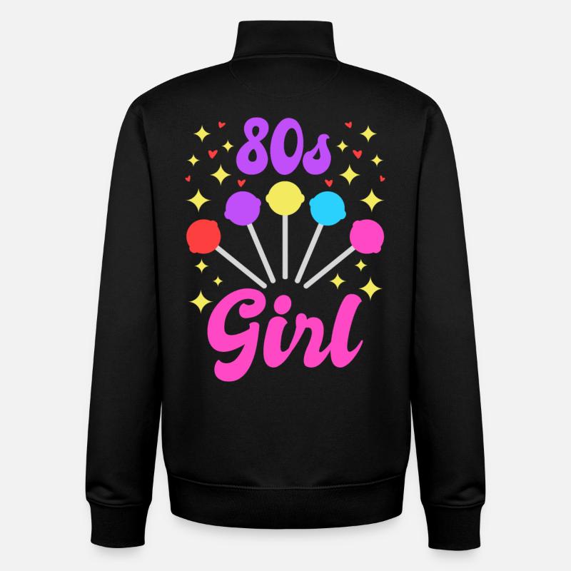 80er Mädel - Unisex Organic Zip Sweatshirt von Stanley/Stella - Schwarz