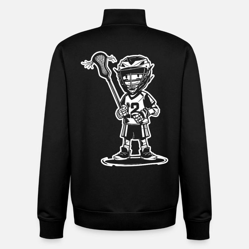 Lacrosse Junge Cartoon Stil - Unisex Organic Zip Sweatshirt von Stanley/Stella - Schwarz
