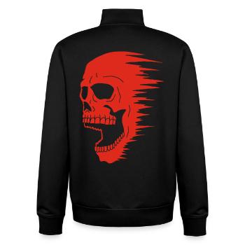 Red Skull und Speed - Unisex Organic Zip Sweatshirt von Stanley/Stella - Schwarz - Hinten - AI Model Male 185 light (185cm)
