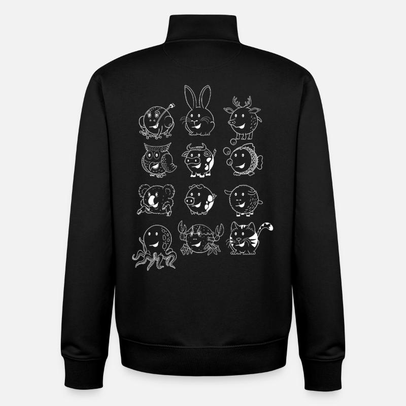Kugeltiere! - Unisex Organic Zip Sweatshirt von Stanley/Stella - Schwarz