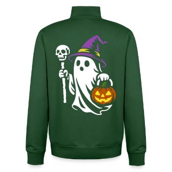 Ghost, Halloween Party Costume - Pumpkin - Unisex Organic Zip Sweatshirt by Stanley/Stella - bottle green - Back - AI Model Male 185 dark (185cm)
