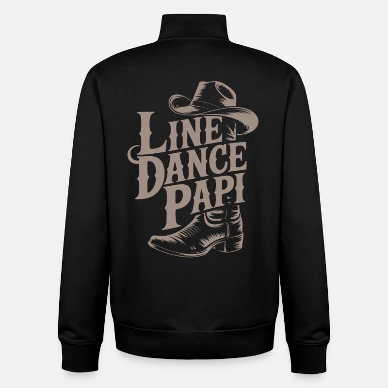 Cowboy Country Line Dance Grand-père - Sweat zippé unisexe en coton bio Stanley/Stella - noir