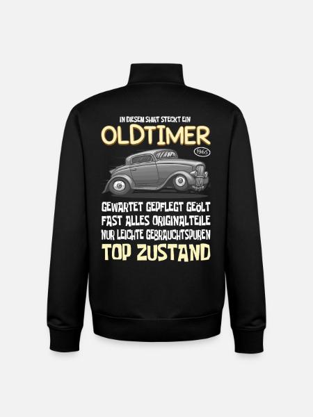 Voiture Ancienne Anniversaire 1965 - Sweat zippé unisexe en coton bio Stanley/Stella - noir