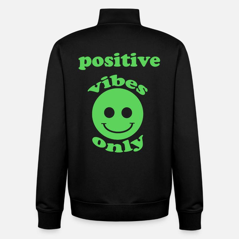 Ondes positives - Sweat zippé unisexe en coton bio Stanley/Stella - noir