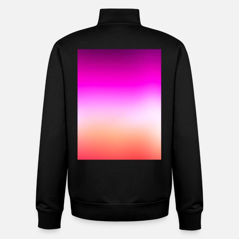 Radiant Pastel Sunset Gradient - Unisex Organic Zip Sweatshirt by Stanley/Stella - black