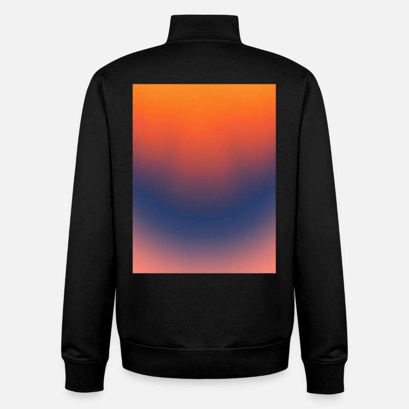 Dégradé de la braise de minuit - Sweat zippé unisexe en coton bio Stanley/Stella - noir