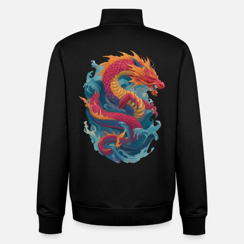 Drache - Unisex Organic Zip Sweatshirt von Stanley/Stella - Schwarz