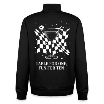 Table For One Martini Party - Unisex Organic Zip Sweatshirt von Stanley/Stella - Schwarz - Hinten - AI Model Male 185 light (185cm)