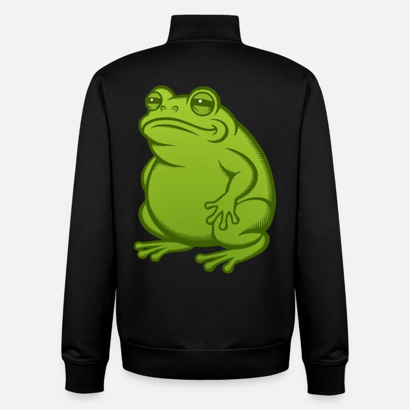 Fat Fat Frog - Fat Fat Toad - Unisex Organic Zip Sweatshirt by Stanley/Stella - black
