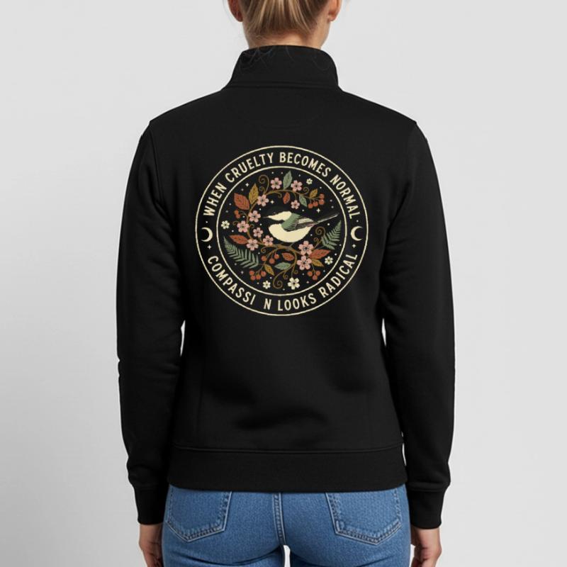 Moral Compass: Commitment to Cruelty Unisex Organic Zip Sweatshirt by Stanley/Stella
