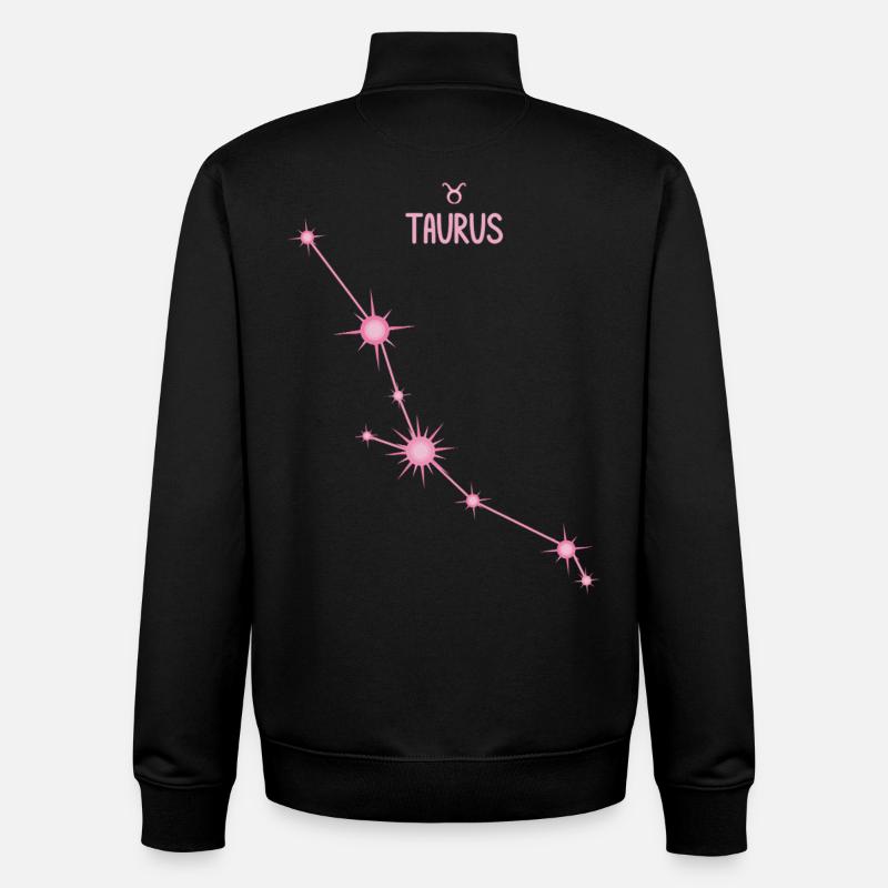 Stier-Sternzeichen Sternbild Pastellrosa - Unisex Organic Zip Sweatshirt von Stanley/Stella - Schwarz