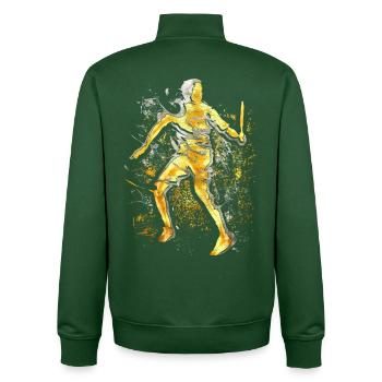 Badminton - Smash - Badminton Player - Unisex Organic Zip Sweatshirt by Stanley/Stella - bottle green - Back - AI Model Male 185 dark (185cm)