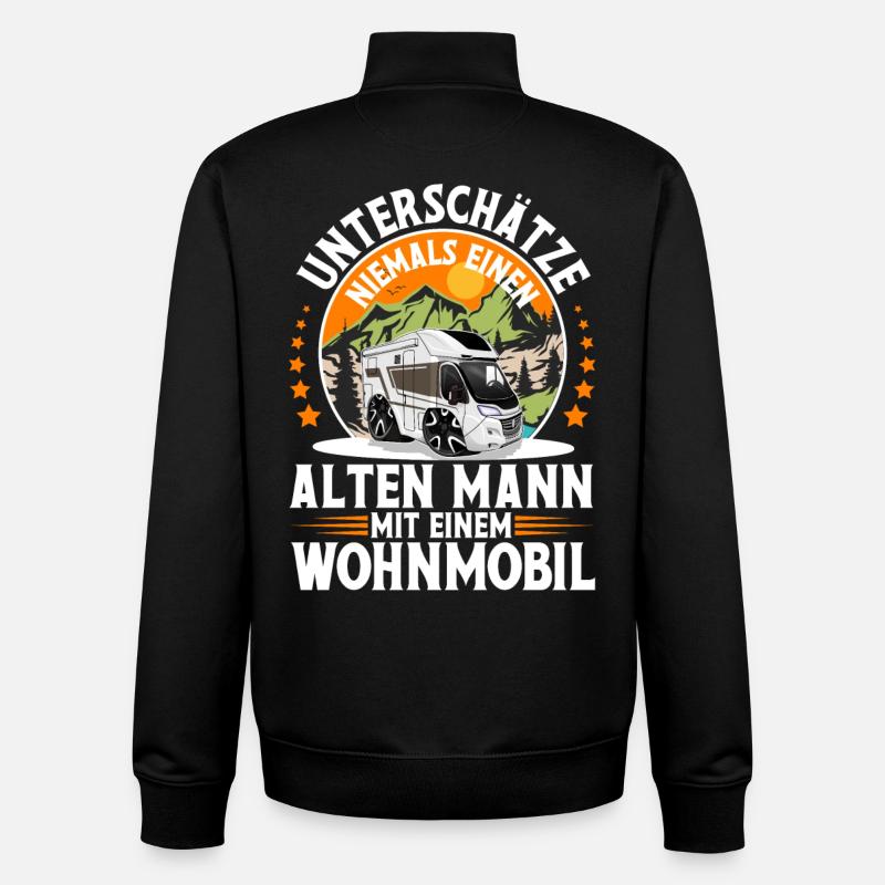 Camping Camper Campen - Unisex Organic Zip Sweatshirt von Stanley/Stella - Schwarz