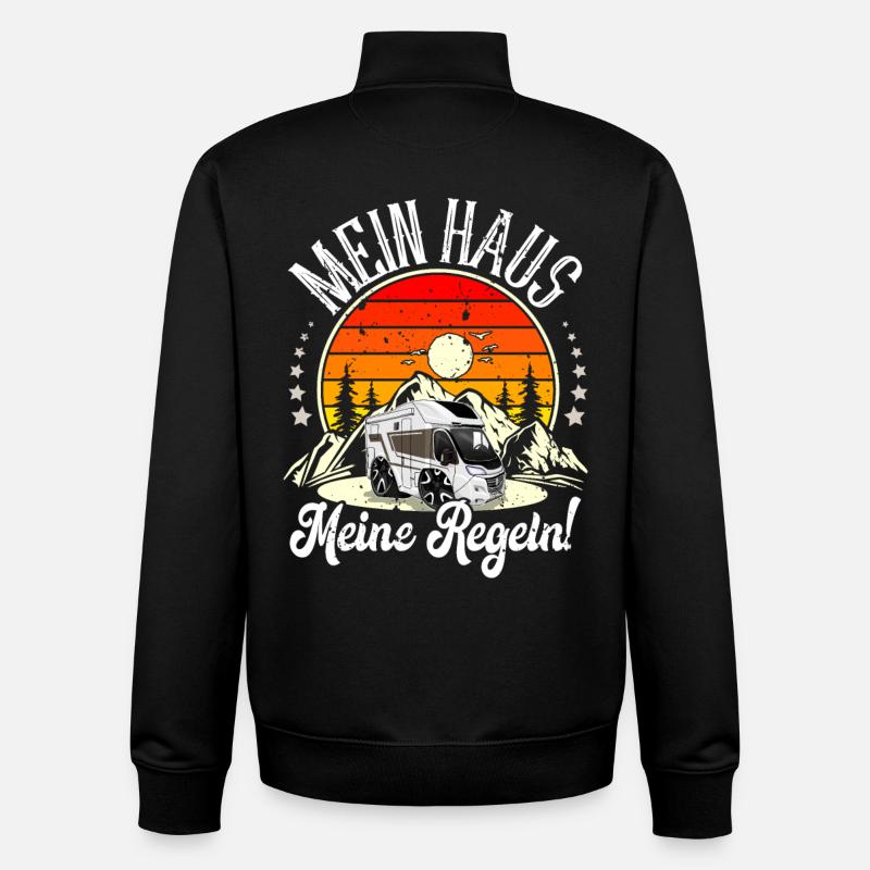 Camping Camper Campen - Unisex Organic Zip Sweatshirt von Stanley/Stella - Schwarz