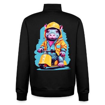 Süßes Nilpferd - Unisex Organic Zip Sweatshirt von Stanley/Stella - Schwarz - Hinten - AI Model Male 185 light (185cm)