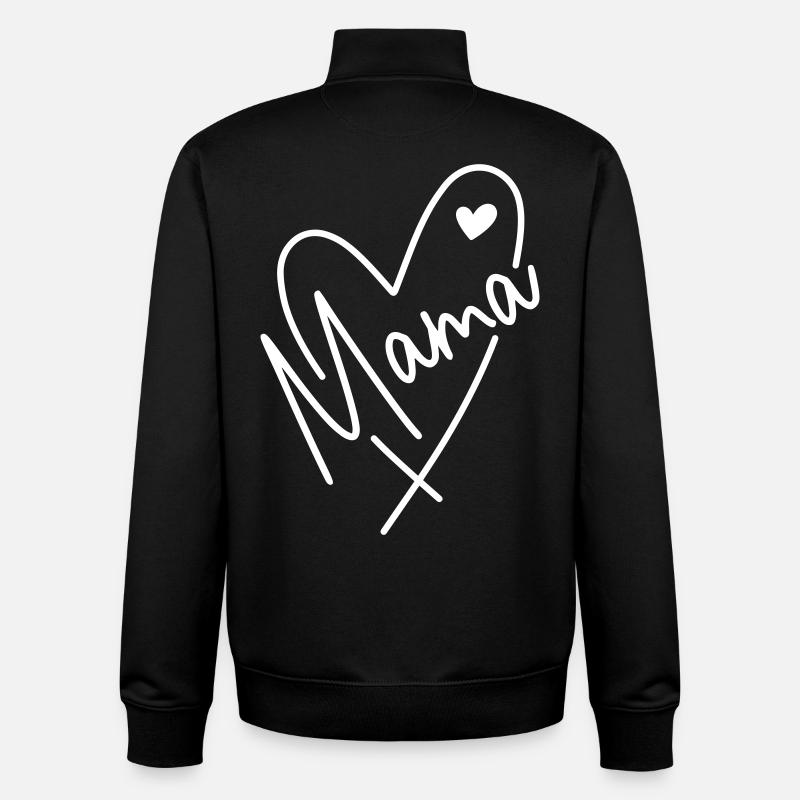 Cœur de maman - Sweat zippé unisexe en coton bio Stanley/Stella - noir