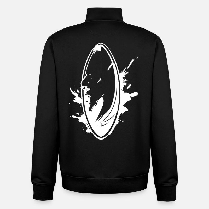 Surfboard Graffiti - Unisex Organic Zip Sweatshirt by Stanley/Stella - black