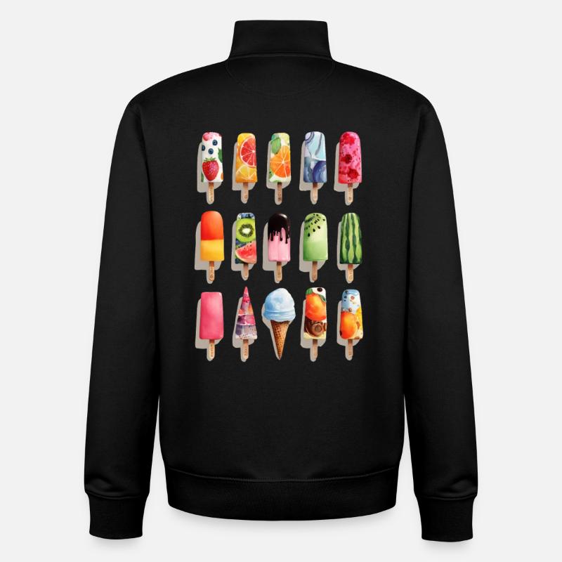 Bunte Eissorten  - Unisex Organic Zip Sweatshirt von Stanley/Stella - Schwarz