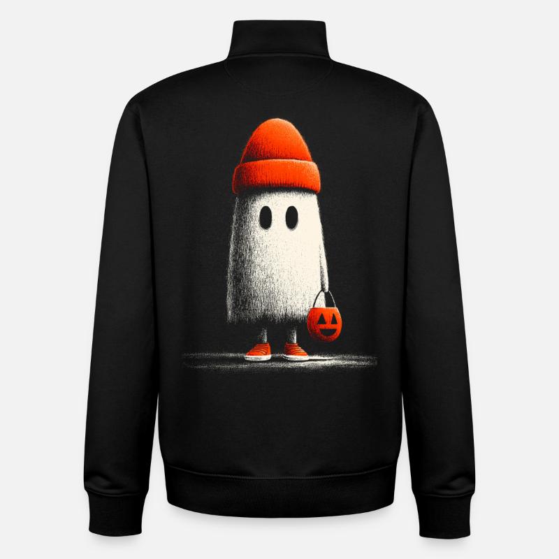 Beanie_Ghost - Unisex Organic Zip Sweatshirt von Stanley/Stella - Schwarz