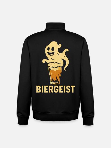 Biergeist lustiger Spruch - Happy Halloween - Unisex Organic Zip Sweatshirt von Stanley/Stella - Schwarz