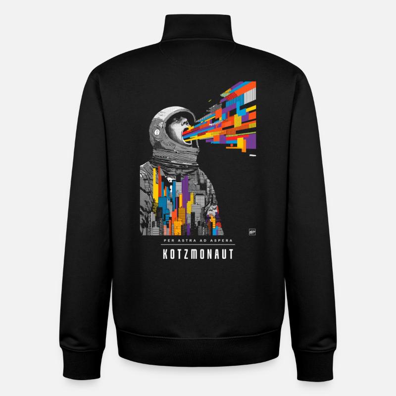 Kotzmonaut - Sweat zippé unisexe en coton bio Stanley/Stella - noir
