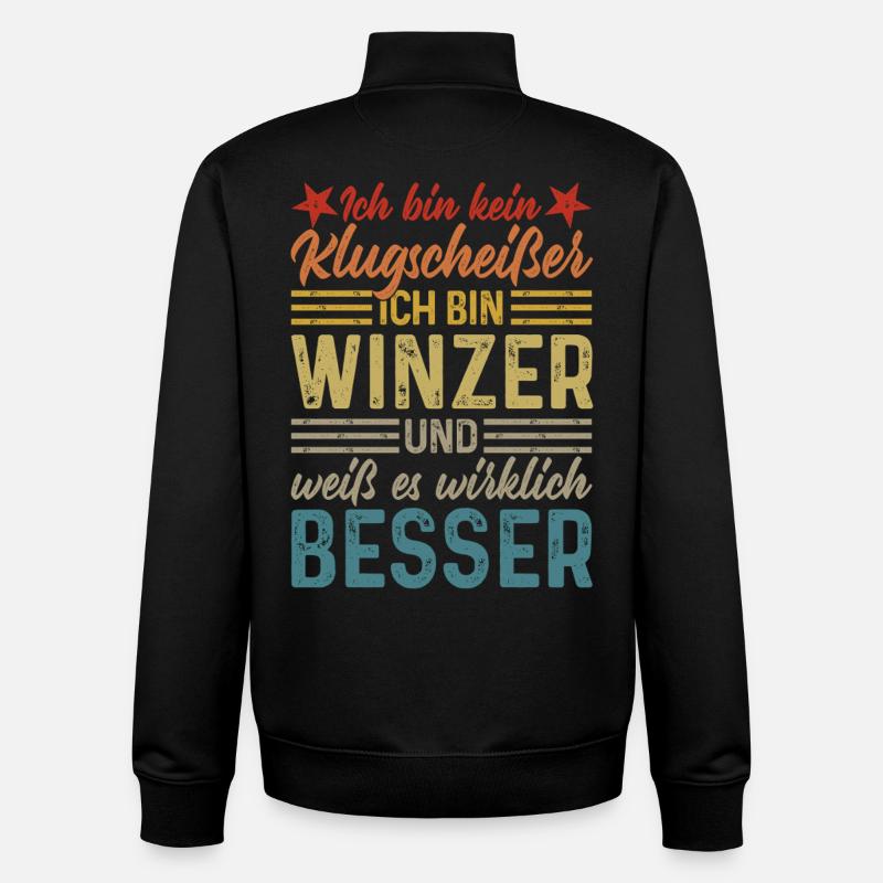 Winzer - Kein Klugscheißer  - Unisex Organic Zip Sweatshirt von Stanley/Stella - Schwarz
