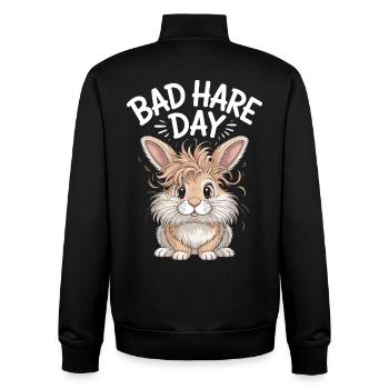 Animal Humour Lapin Tête Lion - Sweat zippé unisexe en coton bio Stanley/Stella - noir - Dos - AI Model Male 185 light (185cm)