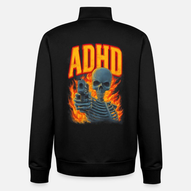 ADHD Skelett - Unisex Organic Zip Sweatshirt von Stanley/Stella - Schwarz
