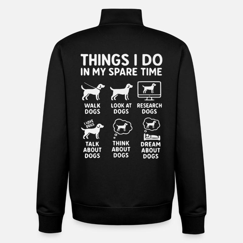 Lustiger Hunde Spruch Freizeit - Unisex Organic Zip Sweatshirt von Stanley/Stella - Schwarz