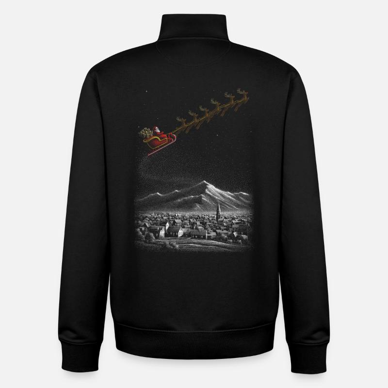 Sternen-Schlittenfahrt im Winterschnee - Unisex Organic Zip Sweatshirt von Stanley/Stella - Schwarz