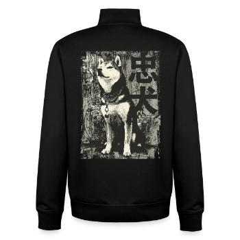 Akita Inu Porträt – 忠犬 Urban Art - Unisex Organic Zip Sweatshirt von Stanley/Stella - Schwarz - Hinten - AI Model Male 185 light (185cm)