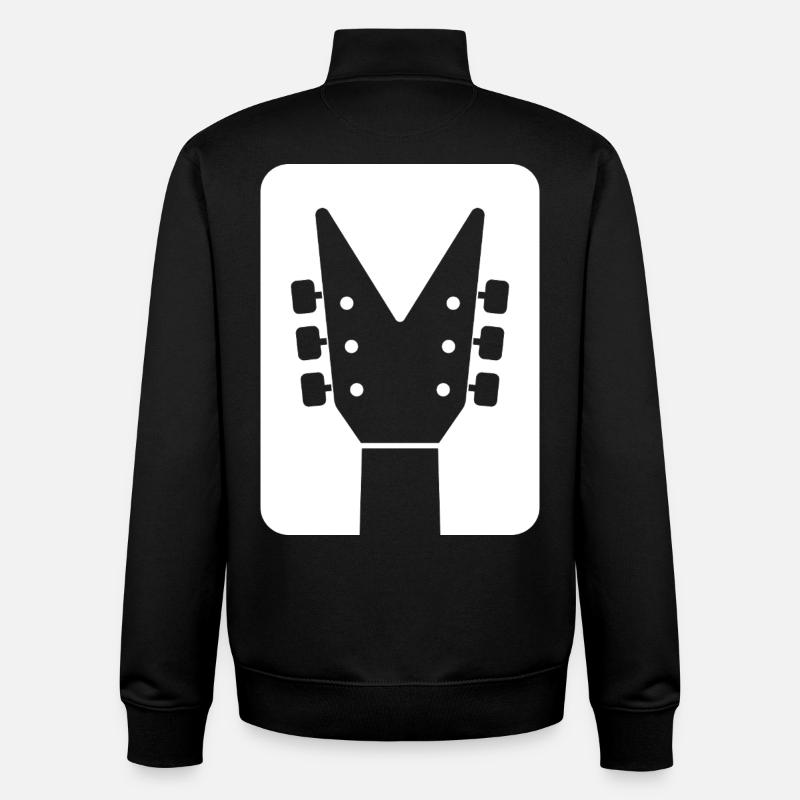 Tête de guitare Silhouette - Sweat zippé unisexe en coton bio Stanley/Stella - noir