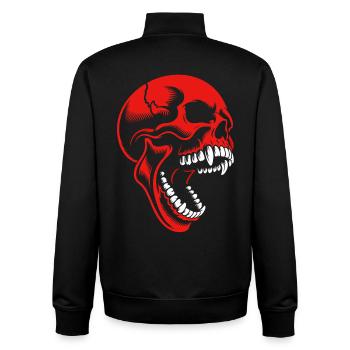 Crâne rouge - Sweat zippé unisexe en coton bio Stanley/Stella - noir - Dos - AI Model Male 185 light (185cm)