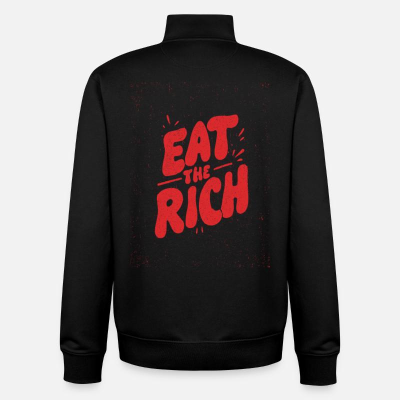 Manger les graffitis riches - Sweat zippé unisexe en coton bio Stanley/Stella - noir